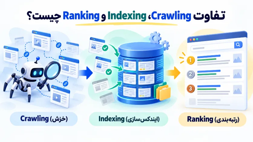 تفاوت Crawling، Indexing و Ranking در نحوه کار موتور جستجوی گوگل